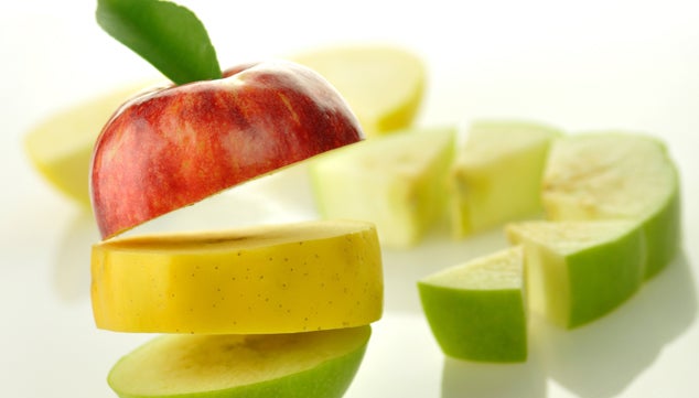 Colorful apple slices