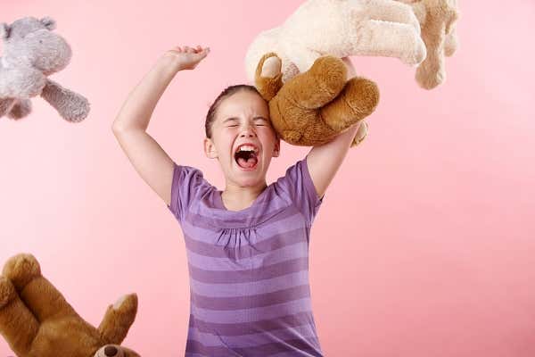 A child having a tantrum.