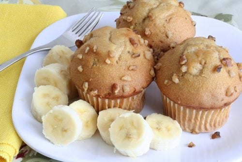Muffins de plátano con cacao