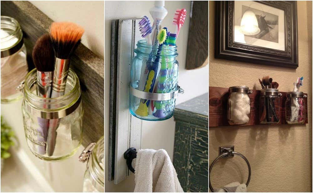 Pode reciclar frascos para decorar o banheiro