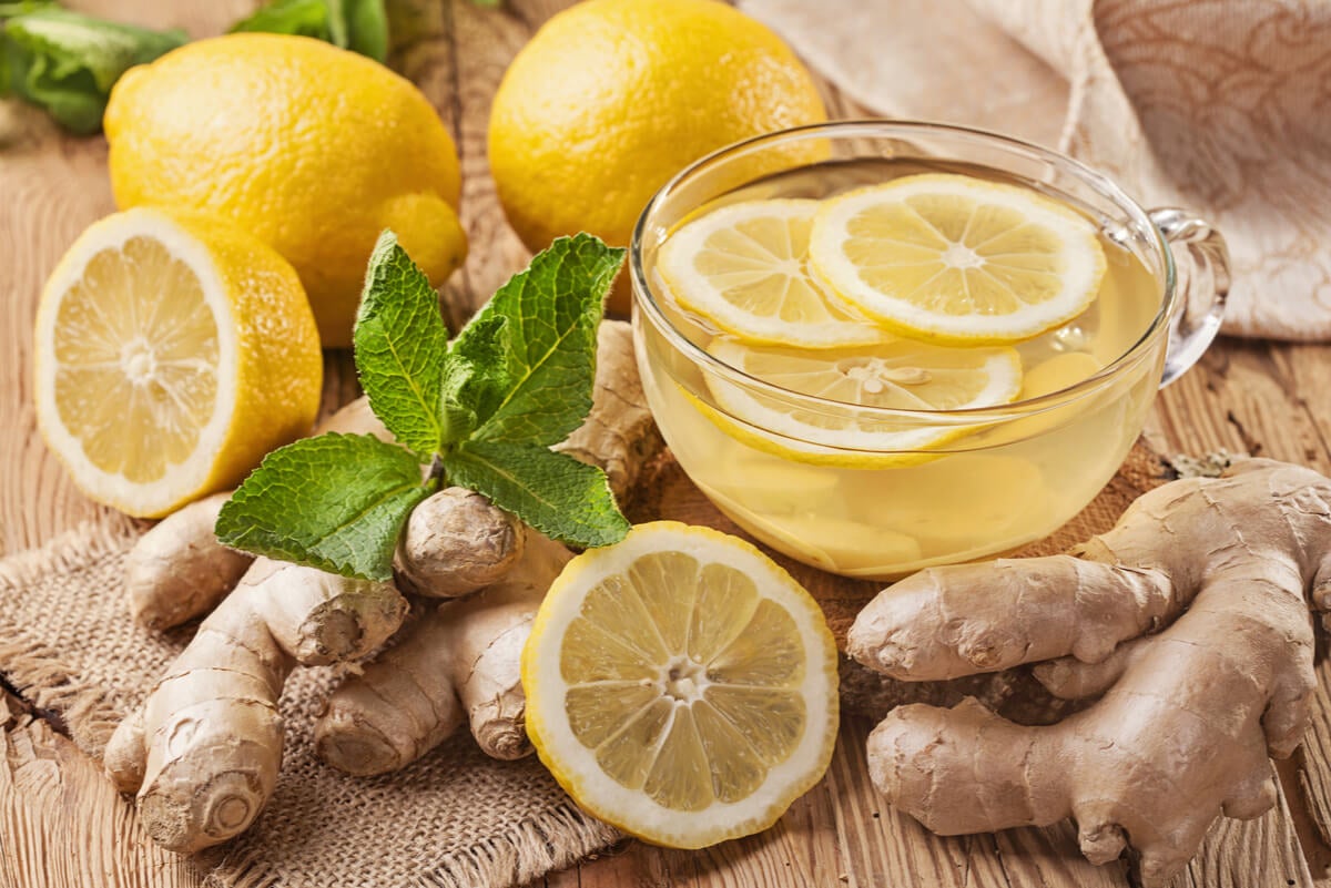Ginger infusion with lemon.
